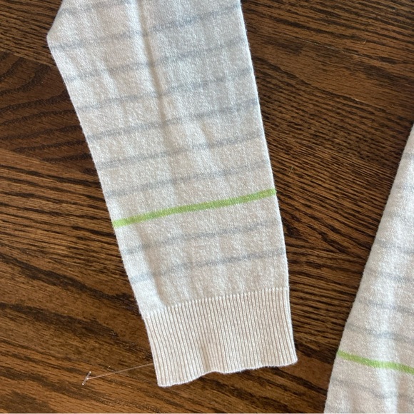 Margaret O’Leary Cardigan Sweater Stripes Ivory Medium Large Designer Cashmere? - Picture 8 of 10